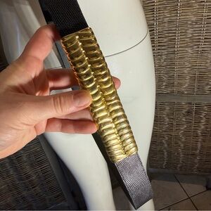 VTG Echo Genuine Leather Gold Closure Belt - size Small